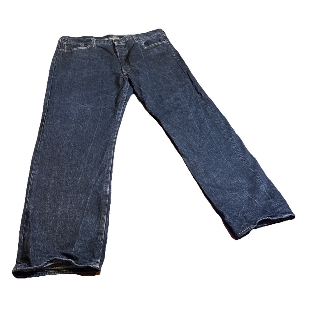 Levis 501 W42 L34 Dark Blue Original Fit Straight Leg Denim Jeans Mens‎